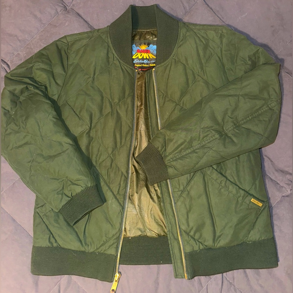 Green Bomber Jacket Eddie Bauer Original